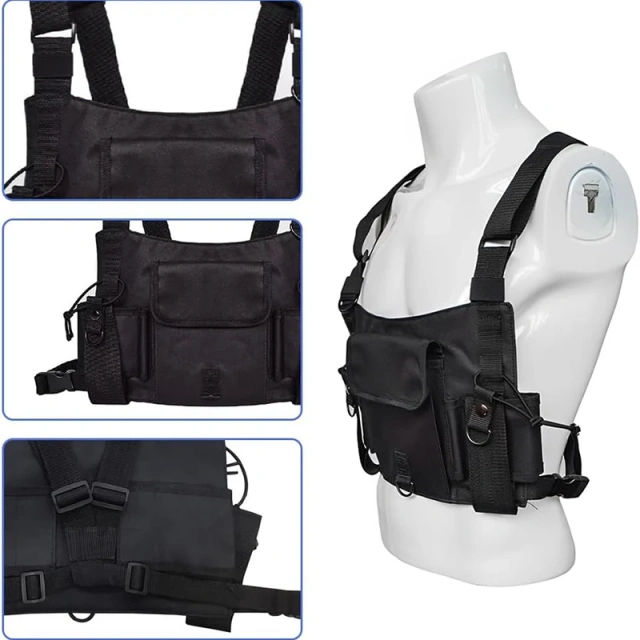 Tactical Accessories Vest Chest Rig for Outdoor Heavy Duty Tactical Vest Rig Bag Adjustable Tactical Chest Rig High Quality Tactical Vest Outdoor Tactical Chest Rig Vest Adjustable Tactical Chest Harness Rig with Pouches
