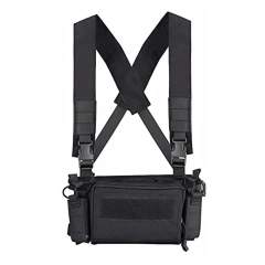 Good Quality Tactical Micro Chest Rig with Mag Pouch Tactical Hunting Vest Outdoor Chest Rig Tactical Vest Customized Tactical Chest Rig MOLLE Mag Pouch Radio GP Bag Camouflage Tactical Chest Rig Vest for Outdoor