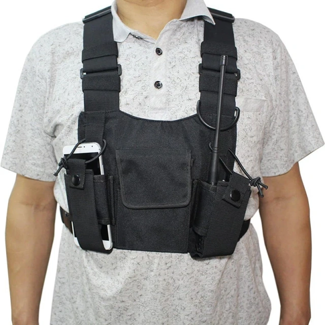 Outdoor Tactical Chest Harness Rig Bag Tactical Vest for Hunting Bag Tactical Chest Rig With Pouch Outdoor Sports Chest Bag for Men Sports Utility Tactical Chest Pack Large Capacity Lightweight Tactical Vest