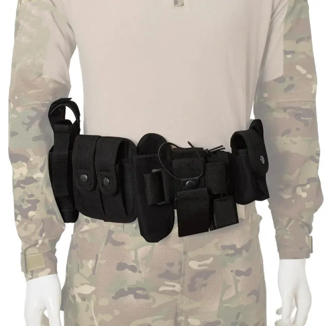 Tactical Multifunctional Security Belts Outdoor Training Utility Kit Detachable Duty Belt with Pouch Set Modular Equipment  Waterproof multifunctional Wear-resistant Adjustable Training durable Fully Adjustable sports Canvas Web Belt