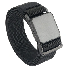 Wear-resistant Tactical Elastic Belts Men Quick Release Magnetic Buckle Stretch Webbing Heavy Duty Work Golf Belt  Training durable Men Riggers Work Belts Nylon Web Quick Release Buckle Hiking Sports Training Duty Tactical Belt