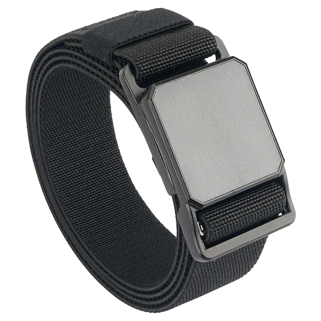 Wear-resistant Tactical Elastic Belts Men Quick Release Magnetic Buckle Stretch Webbing Heavy Duty Work Golf Belt  Training durable Men Riggers Work Belts Nylon Web Quick Release Buckle Hiking Sports Training Duty Tactical Belt