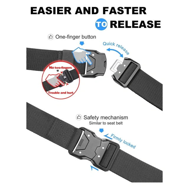 Wholesale Durable Work Nylon Web Hiking Belt with Heavy Duty Seat Belts Buckle Quick Release Tactical Belt  Sport enthusiasts Mountaineering High strength Tactical Belt Quick Release Rigger  Belt Premium Heavy Duty Belts for Men