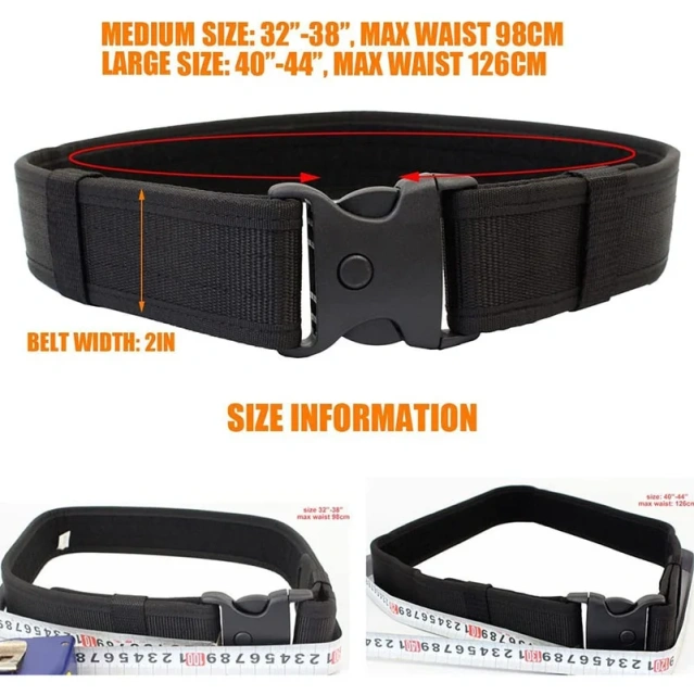 Lightweight Detachable Mountaineering Modular Equipment Tactical Duty Belts Kit with Pouches Duty Belt Rig Duty Gear Kit  Training Quick Release Tactical Belt Work Nylon Web Hiking Belt with Heavy Duty Seat Buckle Tactical Belts
