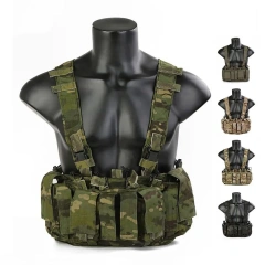 Hot Sale Tactical Chest Rig Lightweight MOLLE Tactical Vest Plate Carrier Outdoor Protective Hunting Chest Rig for Tactical Outdoor Wear Resistant Hunting Vest Tactical Chest Rig Bag Molle Vest Tactical Camouflage Chest Rig
