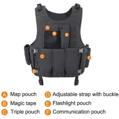 Hot Selling Outdoor Tactical Equipment Vest for Men Breathable Tactical Hunting Vest Wear-Resistant Training Vest Outdoors Adjustable Weighted Vest for Men Training Weighted workout vest Training security vest