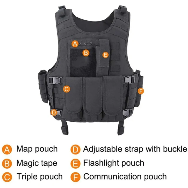 Hot Selling Outdoor Tactical Equipment Vest for Men Breathable Tactical Hunting Vest Wear-Resistant Training Vest Outdoors Adjustable Weighted Vest for Men Training Weighted workout vest Training security vest