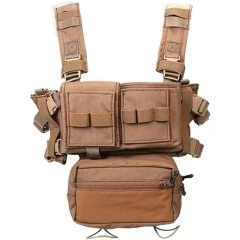Tactical Molle Chest Rig with Mag Pouches Tactical Modular Micro Rig Nylon Tactical Vest for Hunting Training Tactical Accessories Vest Chest Rig for Outdoor Heavy Duty Tactical Vest Rig Bag Adjustable Tactical Chest Rig