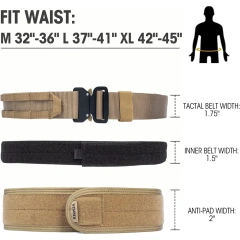 Adjustable Training Quick Release Belts with Inner Belt and Anti-Slip Pad Heavy Duty Sports Tactical Belt  High quality High Material comfortable Tactical Belt breathable Tactical Duty Belts Utility Belt with Accessories Pouches