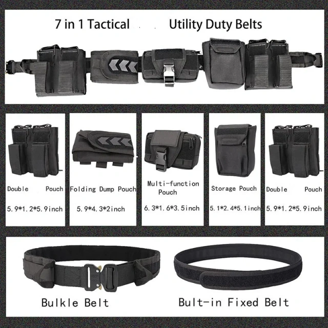 Adjustable Modular Equipment High Density Material Tactical Belts for Men Tactical Heavy Duty Belts Utility Belt with Pouches  Lightweight Outdoor Training Belt Suit Security Multi-function Tactical Belt Multi-purpose Waist Bag tactic Waist Belts