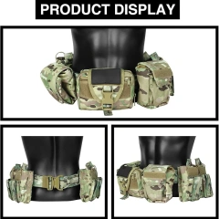 Heavy Duty High Density Durable Hunting Material Tactical Belt with Pouches Duty Belts Outdoor Work Wear-resistant Belts  Wholesale multifunctional sport enthusiasts Tactical Belt Fashionable wear-resistant Duty Belt Quick-Release with Pouches