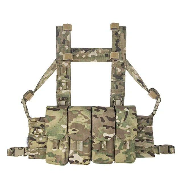 Customized Tactical Gear Vest Pouch Outdoor Tactical Molle Rig Vest Good Quality Tactical Training Chest Rig Tactical Equipment Chest Rigs Multi-pockets Tactical Pouch Chest Rig Outdoor Nylon Tactical Chest Harness Vest