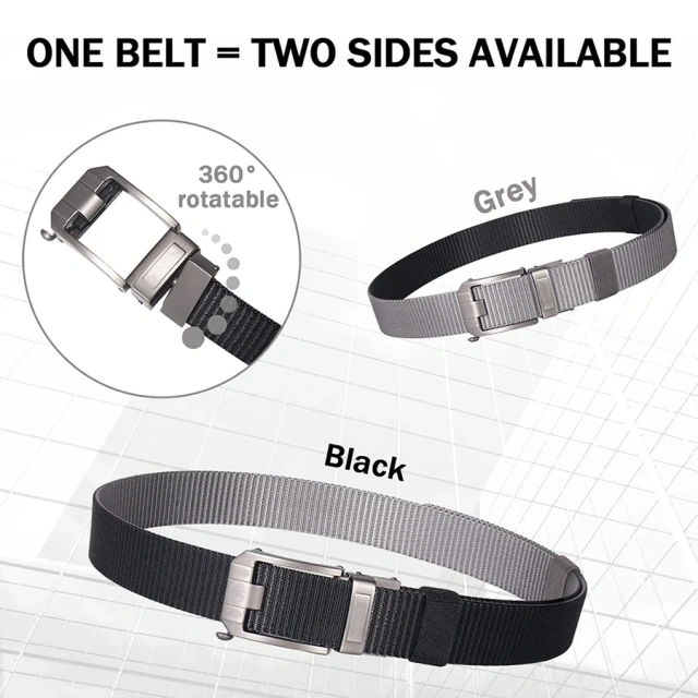 Wear-resistant Lightweight Reversible Ratchet Belt Nylon Web Tactical Work Belt with Automatic Slide Buckle  Adjustable Training Nylon Web Work Rigger Belts with Heavy Duty Quick Release Buckle Tactical Belt