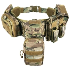 Adjustable Outdoor Multi Function Tactical Duty Belt Premium Lightweight Detachable Comfort Utility Belt With Tool Pouches  Sport enthusiasts Quick-release Buckle Modular Equipment Tactical Belts Multifunctional Oxford Camping tactic Waist Belt