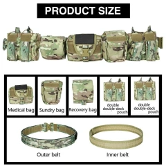 Wholesale Adjustable Outdoor Modular Tactical Belt Sets Duty Belts Utility Belt with Accessories Pouches Security Equipment  Elastic Braided Stretch Men Golf Casual Jeans Belts Woven Nylon Work Belts Men Pants Shorts Tactical Belt