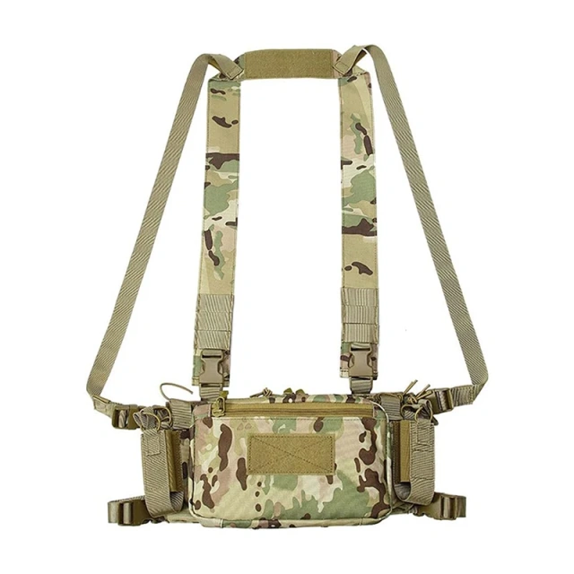 Best Selling Outdoor Tactical Vest Gear Lightweight Training Chest Rig Heavy Duty Tactical Camouflage Chest Rig  Field Tactical Chest Vest MOLLE System Tactical Chest Rig Camouflage Harness Vest Tactical Chest Rig