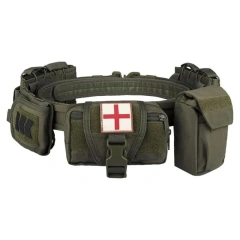 Outdoor Premium Adjustable Quick Release Tactical Security Duty Equipment Heavy Duty Belt Modular Equipment Waist Belt  Tactical Training Modular Low Profile multifunctional Wear-resistant Padded Belt with Mesh Lining Belt