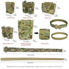 Adjustable Strap Outdoor Belt Set Multi Functional Combination Waist Seal Nylon Detachable and Adjustable Tactical Belt  Reversible Ratchet Belt Wear-resistant Lightweight Nylon Web Golf Tactical Belt with Automatic Slide Buckle