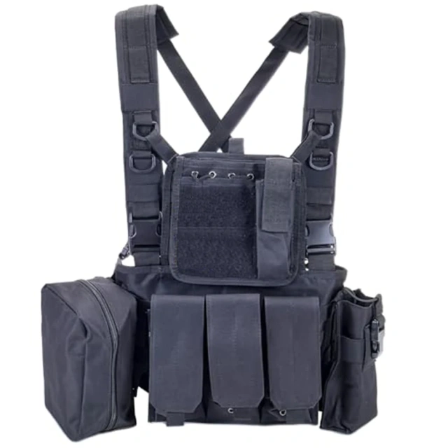 Hot Selling Tactical Vest Outdoor Adjustable Tactical Chest Rig with Pouches Training Chest Rig for Hunting High Quality Camouflage Tactical Vest Chest Rig With Mag Pouch Multi-function Molle Tactical Chest Rig Vest