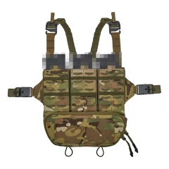 Durable Tactical Chest Rig Adjustable Waterproof Elastic Training Vest Chest Rig with Pouch Tactical Belly Chest Rig Elastic Tactical Chest Rig with Mag Pouch Outdoor Tactical Vest Chest Rig Heavy Duty Tactical Molle Chest Rig