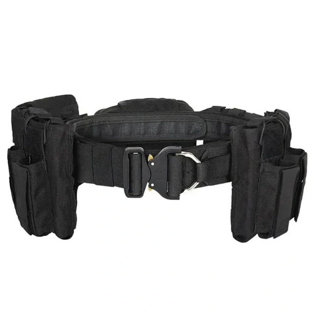 Premium Training Multifunctional Tactical Waist Belt Wear-resistant Duty Tactical Waist Equipment Outdoor Hunting Girdle Pouch  Wear-resistant Adjustable Men Rigger Nylon Web Work Belt with Quick Release Buckle Adjustable Tactical Belt