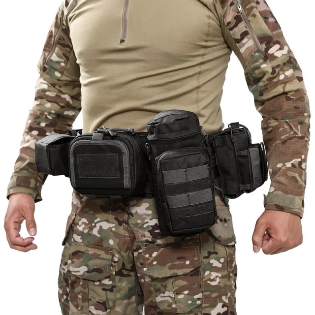 Premium Universal Hunting Gadget Pouch Multifunctional Waist Bag Adjustable Padded Duty Belt Tactical Utility with Holster  Adjustable Wear-resistant Training durable Quick Release Tactical Work Nylon Web Golf Belt with Heavy Duty Seat belt