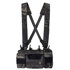 Training Equipment Tactical Vest Multi-function Tactical MOLLE Chest Rigs with Pouch Utility Tactical Vest Chest Rig Multifunctional Tactical Chest Rig Vests Adjustable Tactical Vest with Mag Pouches Tactical Chest Mini Rig for Outdoor