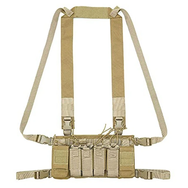 High Quality Tactical Gear Molle Vest Tactical Chest Rig Pouch Bag Tactical Camouflage Carrier Chest Rig for Outdoor Tactical Chest Rig Pack for Men Good Quality Tactical Chest Rigs for Hunting Outdoor Tactical Vest with Mag Pouch