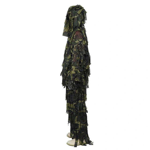 Lightweight Jungle Ghillie Suit for Outdoor Woodland Camo Suit Made of Mesh Fabric Outdoor Hunting Clothing Ghillie Suit Professional Outdoor Camouflage Clothing Hunting Mesh Suit for Outdoor Activities
