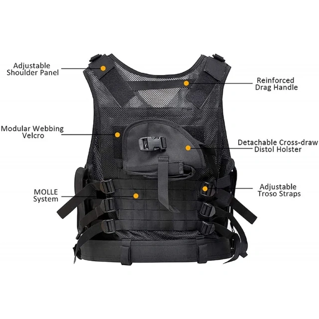 High Quality Encryption Polyester Tactical Gear Vest Adjustable Training Tactical Vest Lightweight Assault Vest  high-quality Durable Waterproof Training Chest Rig stab-proof Sports Training vest Assault Vest