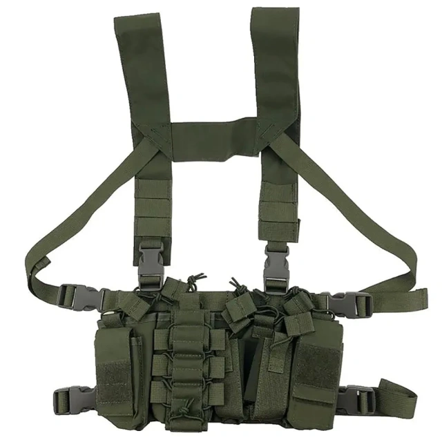Customized Outdoor Hunting Training Vest Chest Rig Heavy Duty Tactical Rig Vest with Mag Pouch Tactical Chest Vest Rig Top Selling Tactical Accessories Camouflage Chest Rig Multipurpose Tactical Chest Rig Outdoor Soft Tactical Chest Rigs