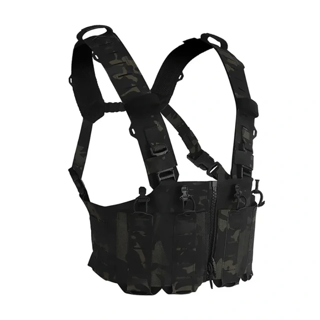Custom Good Quality Tactical Chest Rig Vest Outdoor Safety Tactical Chest Rig Lightweight Tactical Chest Hanging Customized Tactical Chest Rig Multi-pockets Camo Harness Tactical Chest Rig Vest Tactical Chest Pack Rig