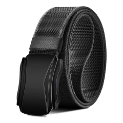 Durable Sports Men Wear-resistant Adjustable Training Hiking Hunting Tactical Stretch Web Nylon Belt  Wear-resistant Nylon Training Tactical Men Belt Webbing Canvas Outdoor Web Belt with Plastic Buckle Fits Pant