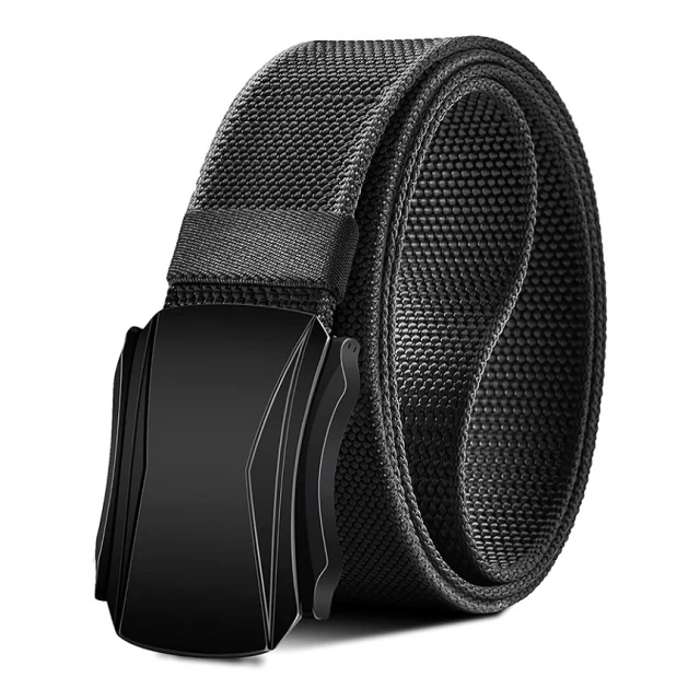 Durable Sports Men Wear-resistant Adjustable Training Hiking Hunting Tactical Stretch Web Nylon Belt  Wear-resistant Nylon Training Tactical Men Belt Webbing Canvas Outdoor Web Belt with Plastic Buckle Fits Pant