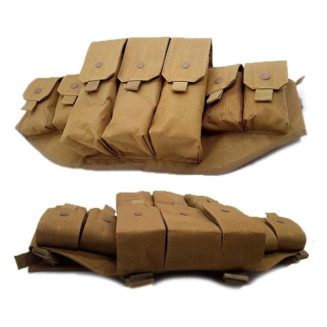 Outdoor Camouflage Gear Chest Rig Tactical Molle Vest with Pouch Bag Carrier Tactical Camouflage Chest Rig Lightweight Tactical Chest Rig Lightweight Tactical Chest Hanging Vest with Mag Outdoor Tactical Chest Rig Pouch