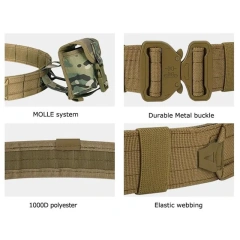 Fashionable High Quality Outdoor Black Hunting Multifunctional Tactics Storage Bag Durable Hiking Duty Security Tactical Belt  Hot selling Sports Men's Sports Webbing Tactical Belt Adjustable Training Adjustable Tactical Belt