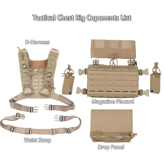 Tactical Equipment Chest Rig Tactical MOLLE Micro Vest with Mag Pouch Adjustable Camo Harness Tactical Vest Camo Gear Hunting Tactical Chest Vest Chest Rig with Mag Pouch Outdoor Training Tactical Vest Chest Rig