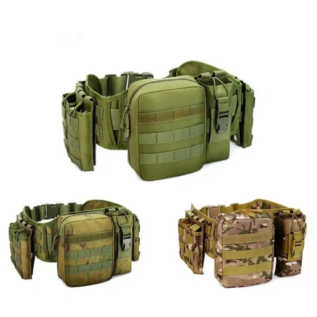 Hot Selling Premium Camouflage Tactical Waist Cover Multifunctional Carrying High Capacity Waterproof Camouflage Waist Belt  Hot selling Men Hiking Rigger Nylon Web Utility Work Belts Adjustable Training Quick Release Buckle Tactical Belt