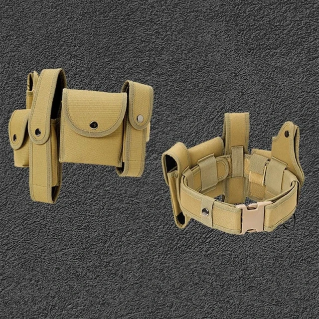 Wholesale Outdoor High Density Material Adjustable Heavy Duty Utility Belt Quick-Release Belt with Pouch Tactic Waist Belt  Wear-resistant Adjustable multifunctional Wear-resistant Tactical Belts Nylon Web Golf Casual Work Belts