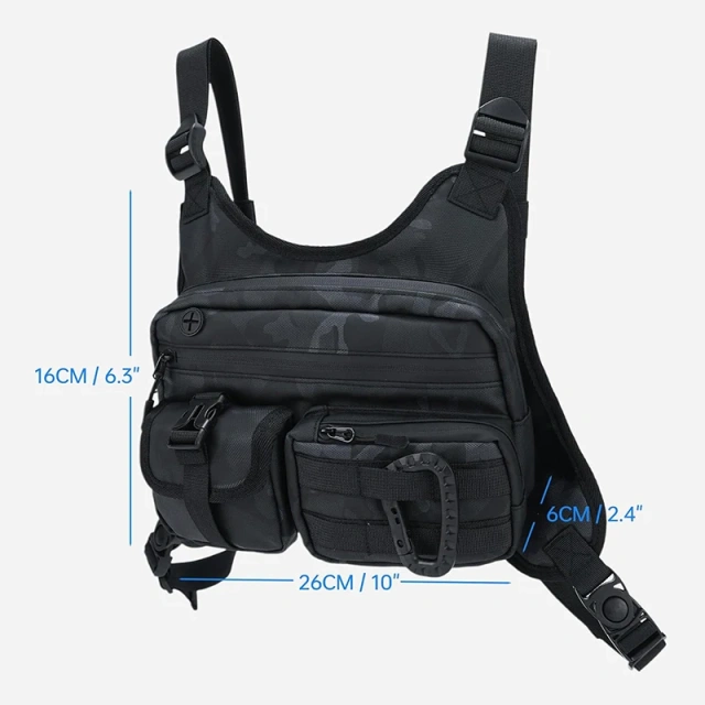 Outdoor Sports Chest Bag for Men Sports Utility Tactical Chest Pack Large Capacity Lightweight Tactical Vest Customized Multi-functional Tactical Pouch Bags Chest Rig Training Tactical Chest Rig Heavy Duty Chest Rig for Tactical