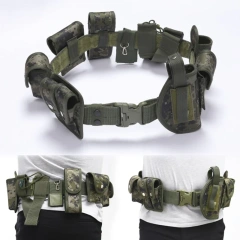 Lightweight High-quality Training Camouflage Multifunctional Belt Sports Training Camouflage Waist Belt  Adjustable Modular Equipment high density Material Tactical Belts for Men Tactical Heavy Duty Belts Utility Belt with Pouches