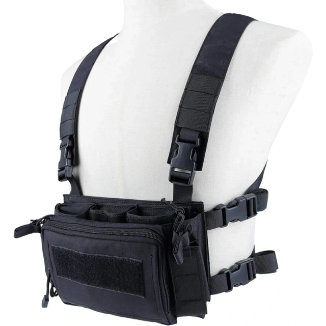 Outdoor Camouflage Tactical Vest Good Quality Tactical Training Vest Tactical Chest Rig with Magazine Pouch Outdoor Tactical Chest Mini Rig Multifunctional Training Vest with Mag Pouches Adjustable Tactical Vest Chest Rig