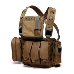 Custom Field Equipment Tactical Vest Outdoor Camouflage Tactical Carry Rig with Pouch Lightweight Tactical Chest Rig military Durable Tactical Chest Rig Heavy Duty Tactical Chest Rig Tactical Chest Rig Vest With Mag Pouch