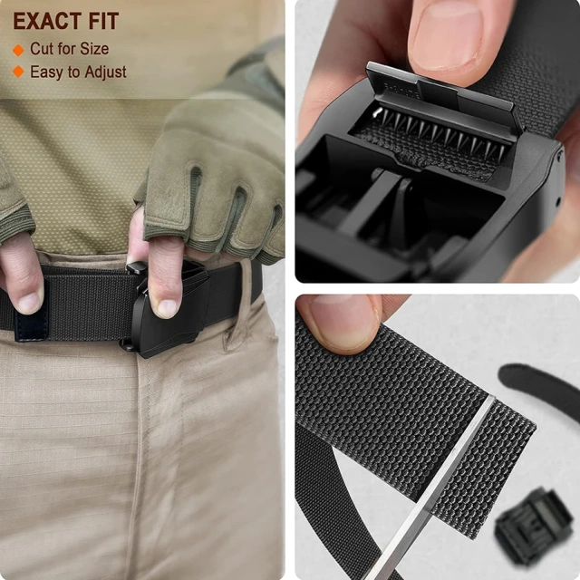 Durable Sports Men Wear-resistant Adjustable Training Hiking Hunting Tactical Stretch Web Nylon Belt  Wear-resistant Nylon Training Tactical Men Belt Webbing Canvas Outdoor Web Belt with Plastic Buckle Fits Pant