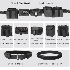 Wholesale High Density Material Multifunctional Tactical Belt with Accessories High Quality Duty Belts Security Duty Equipment  Men's Durable Waterproof Tactical Belt Breathable Nylon Sports Training Fully Adjustable Casual Belt