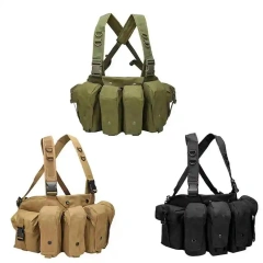 Custom Field Equipment Tactical Vest Outdoor Camouflage Tactical Carry Rig with Pouch Lightweight Tactical Chest Rig military Durable Tactical Chest Rig Heavy Duty Tactical Chest Rig Tactical Chest Rig Vest With Mag Pouch
