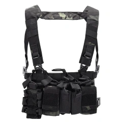 Field Equipment Tactical Chest Rig Vest with Mag Pouches Camouflage Tactical Chest Rig Multi-function Tactical Chest Rig military Training Chest Rig with Mag Pouch High Quality Tactical Chest Rig Molle Pouches Tactical Training Vest