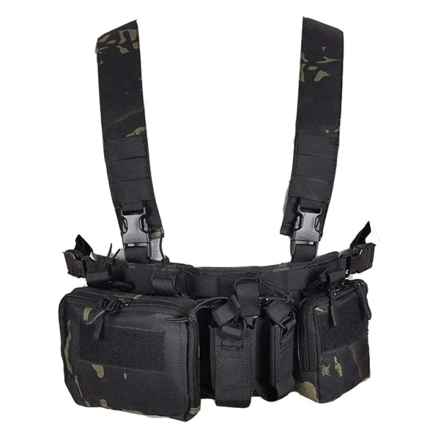 Wholesale Outdoor Tactical Camouflage Chest Rig for Training Tactical Molle Chest Rig Camouflage Tactical Chest Rig Vest Camouflage Tactical Chest Rig Vest Outdoors Tactical Chest Rig Quick Release Training Vest Tactical Chest Rig