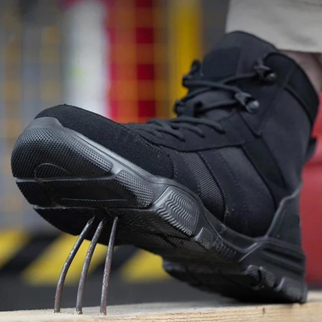 Work Protective Oxford Shoes Men's Safety Shoes Comfortable Anti-smashing Stab Tactical Sports boot Men's Work Winter Boots Durable Tactical Oxford Boots Desert Boots Outdoor Hiking Boots Ankle Shoes wear-resistant Tactical Men Work Shoes