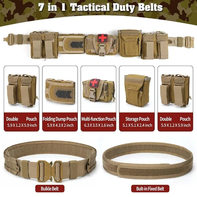Modular Sport Enthusiasts High Density Material Quick Release Tactical Heavy Duty Belt High Density Material Tactical Belt  Wholesale Multifunctional Adjustable Modular Equipment Tactical Belt Adjustable Premium Duty Belt Quick-Release with Pouches